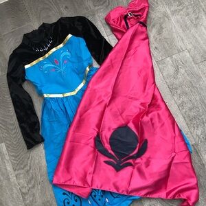 Princess Elsa Cornation Costume Girl's Dress With Cape.